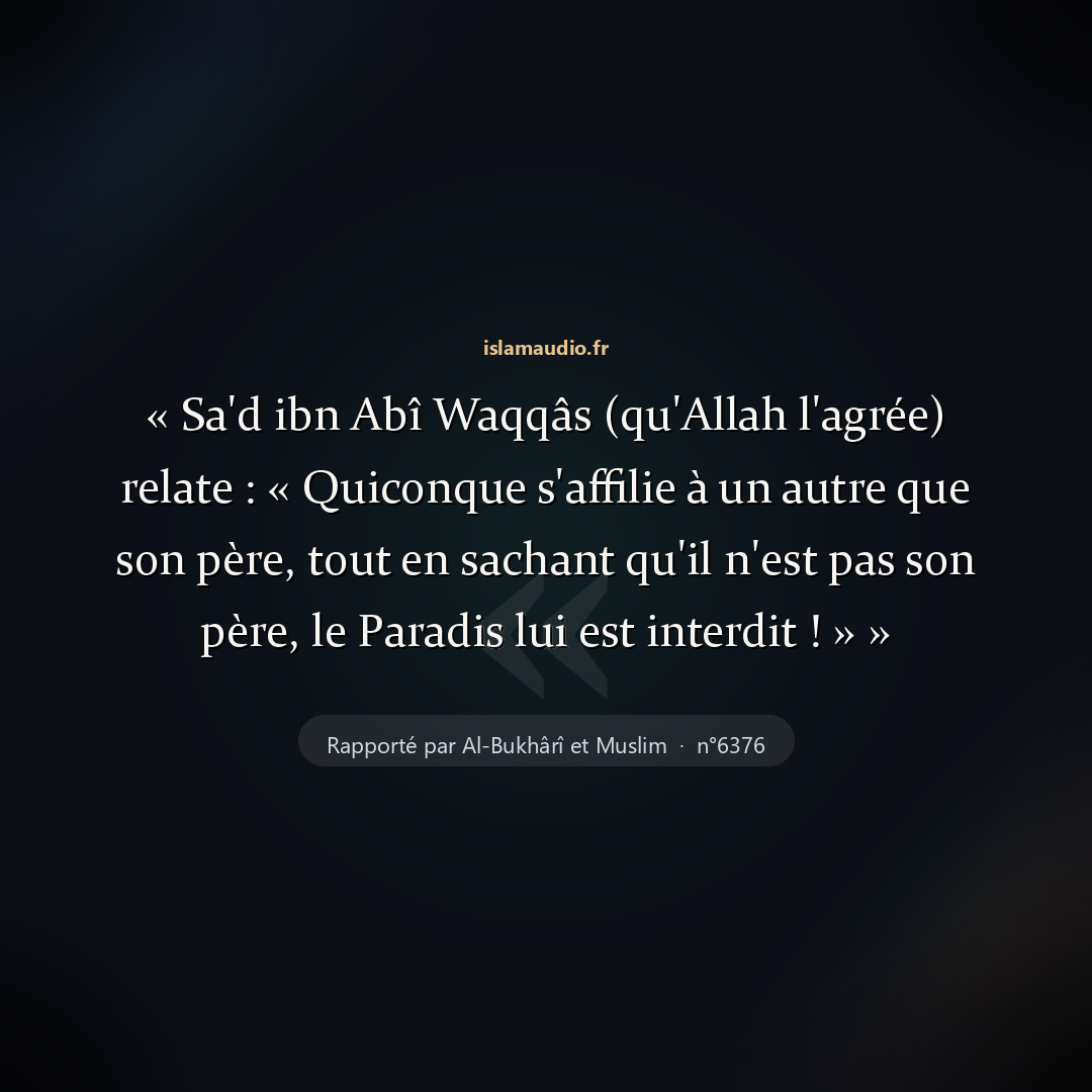 Aperçu du hadith