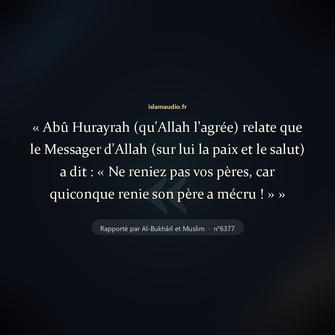 Aperçu du hadith