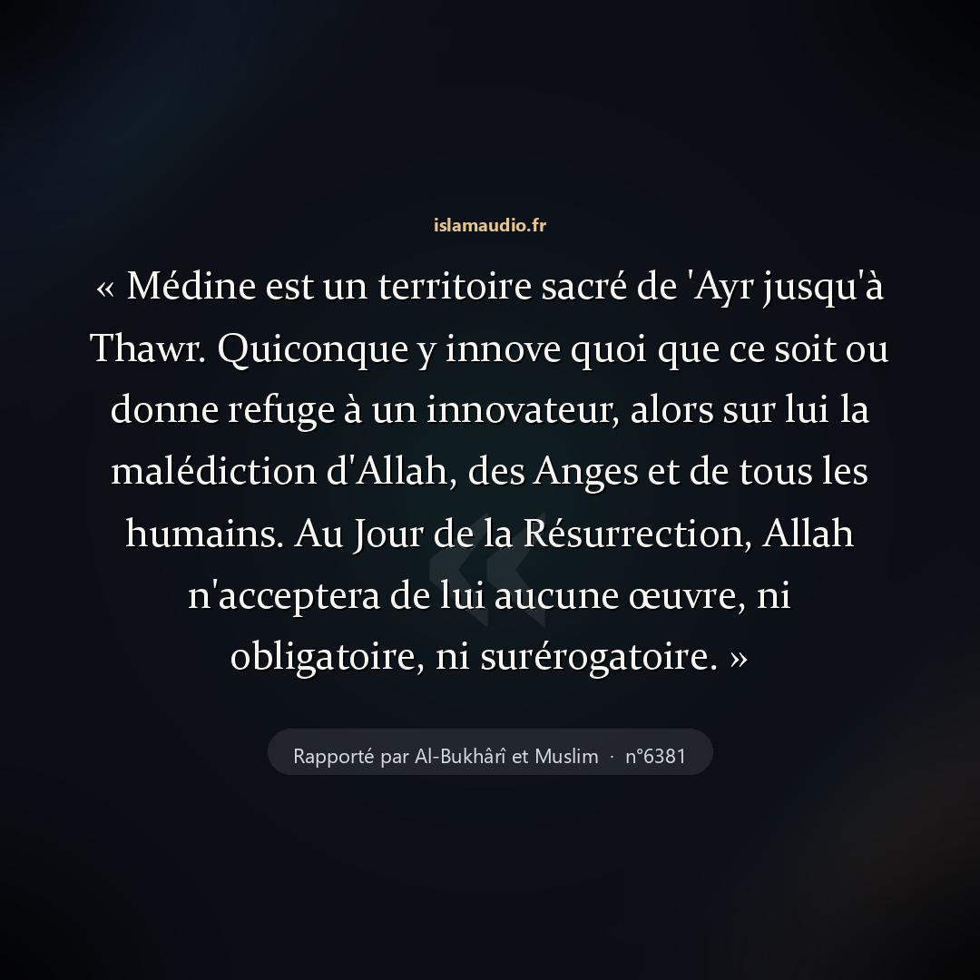 Aperçu du hadith