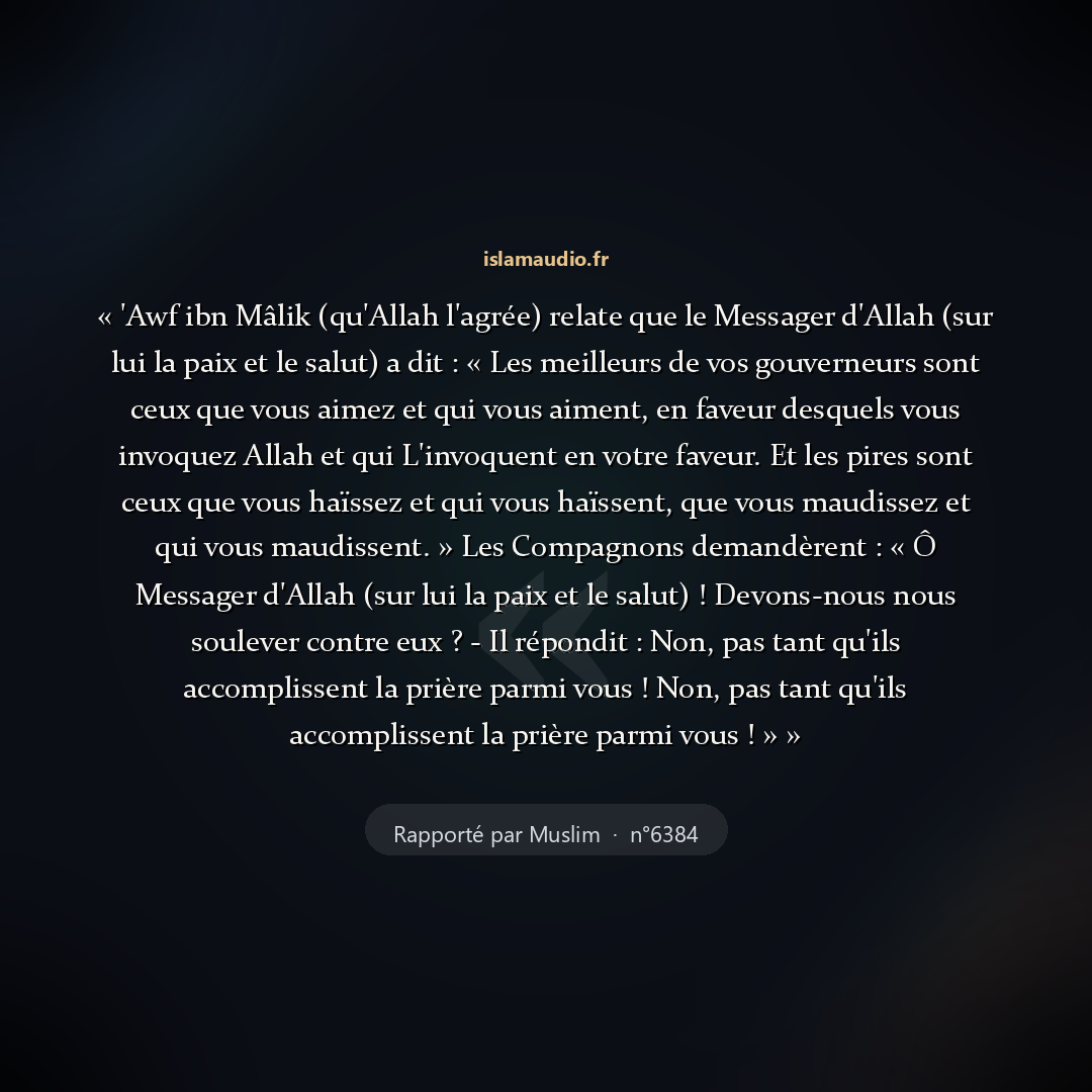 Aperçu du hadith