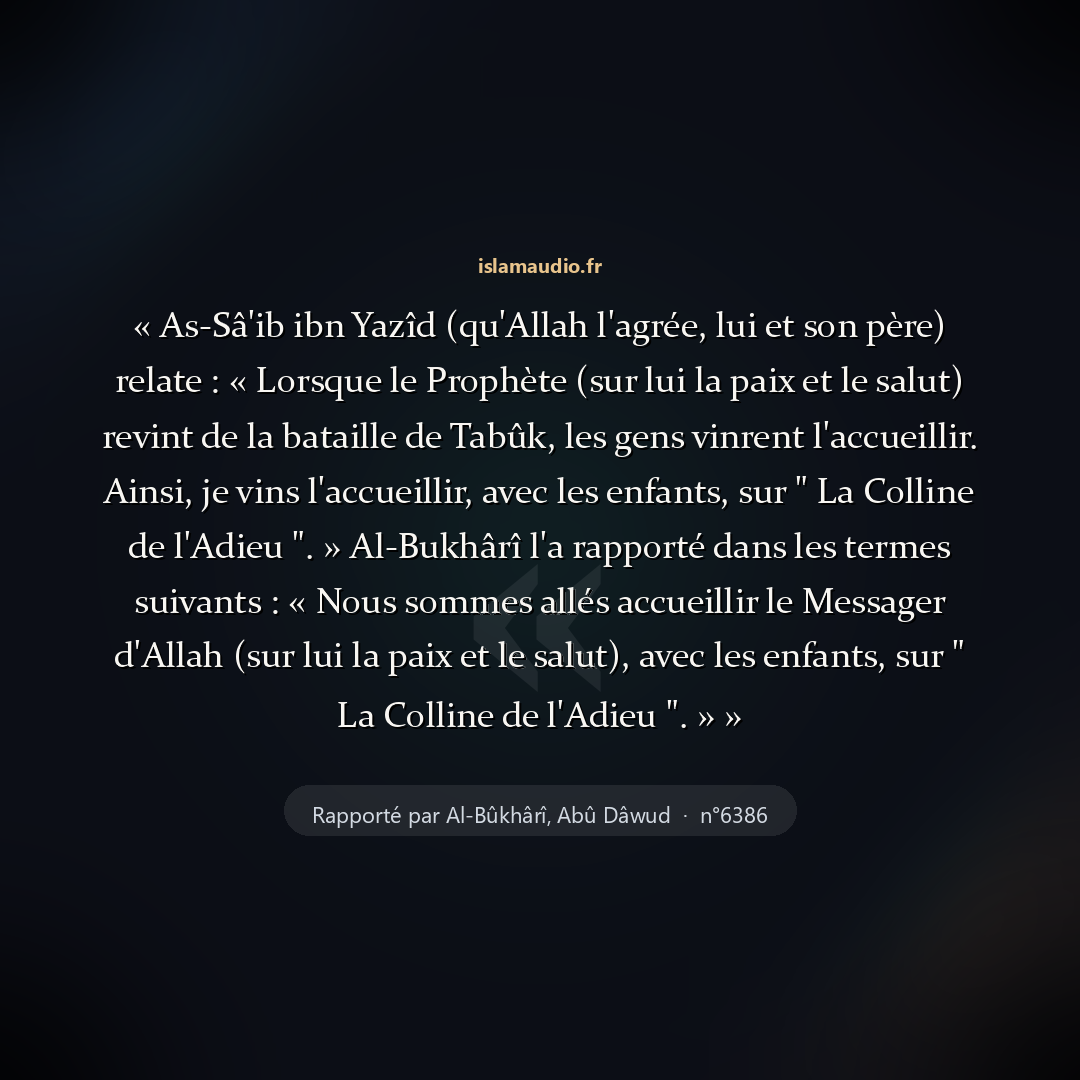 Aperçu du hadith