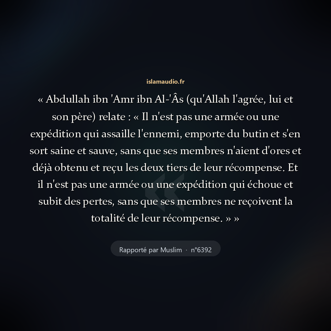Aperçu du hadith
