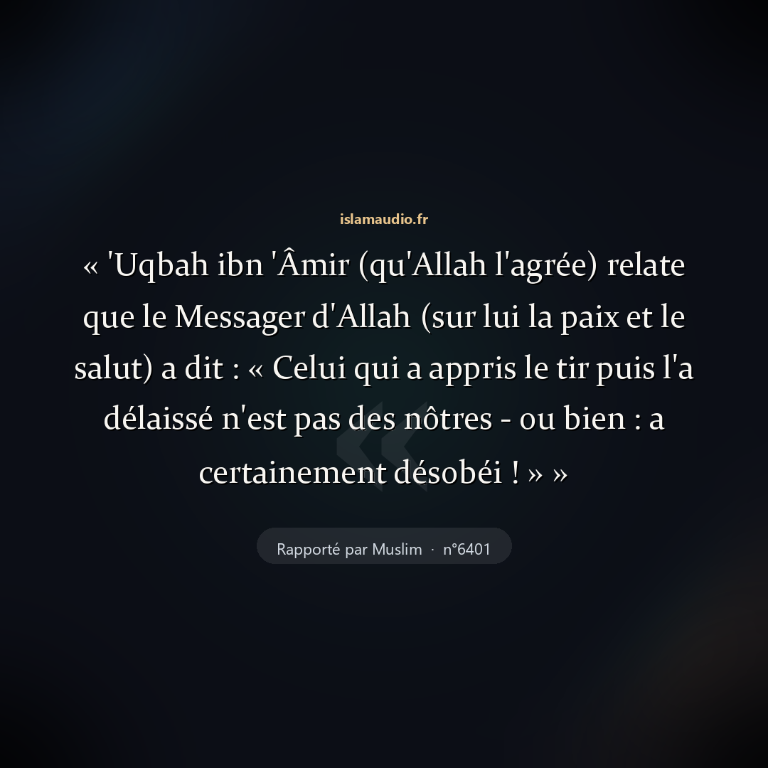 Aperçu du hadith