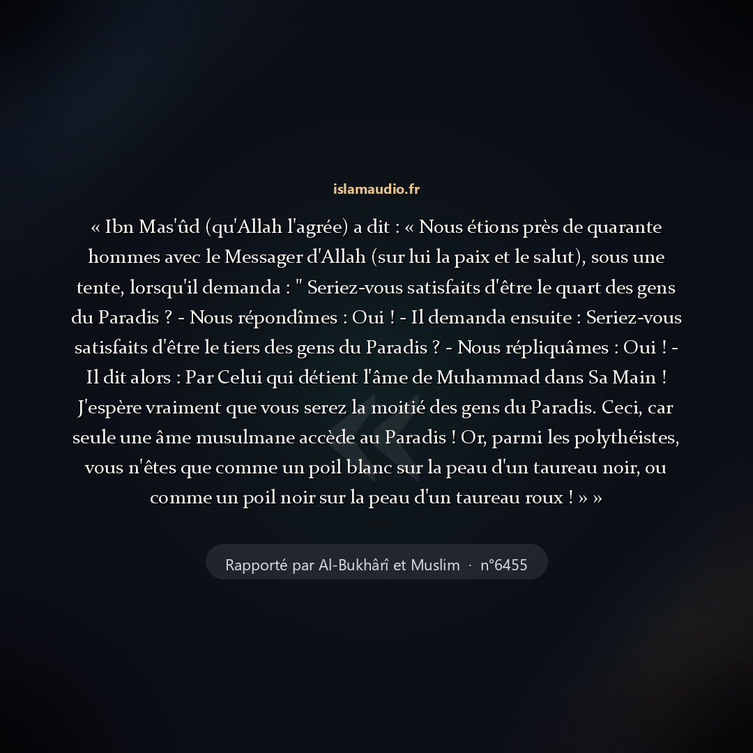Aperçu du hadith
