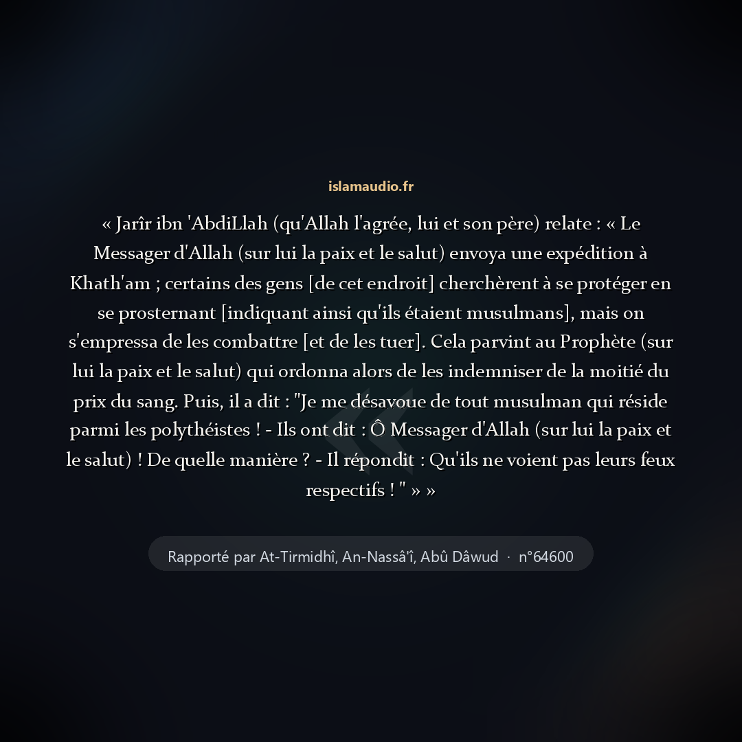 Aperçu du hadith
