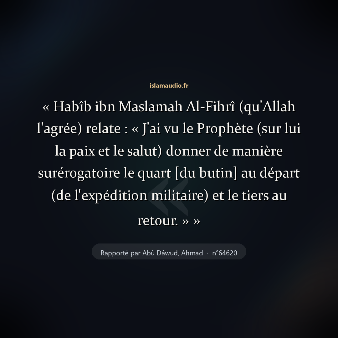 Aperçu du hadith
