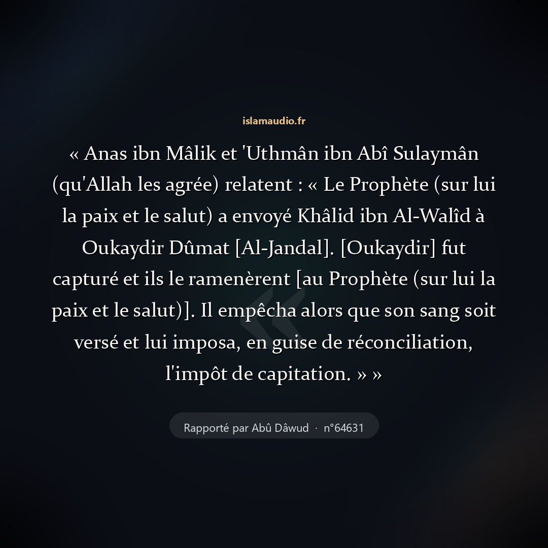 Aperçu du hadith
