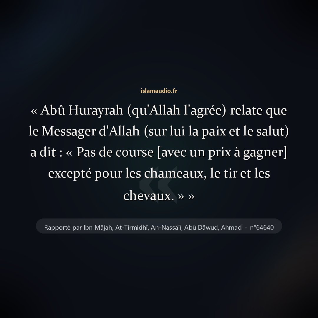Aperçu du hadith