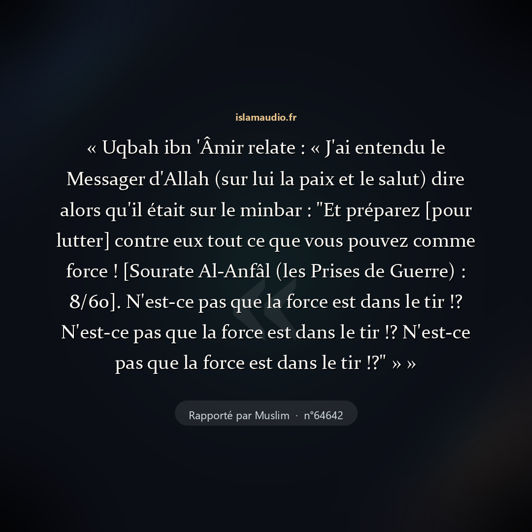 Aperçu du hadith