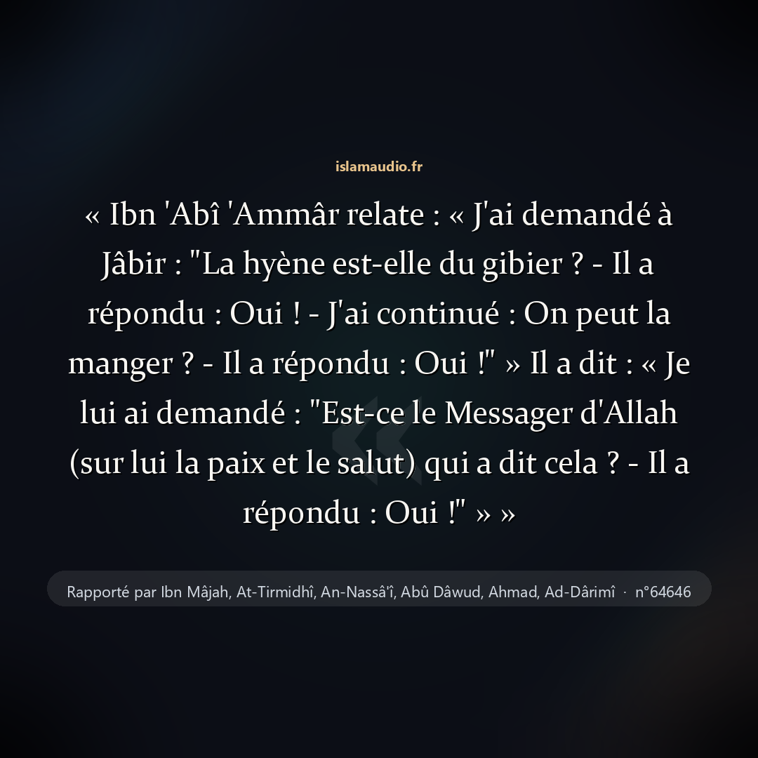 Aperçu du hadith