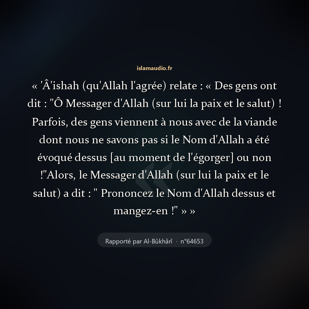 Aperçu du hadith