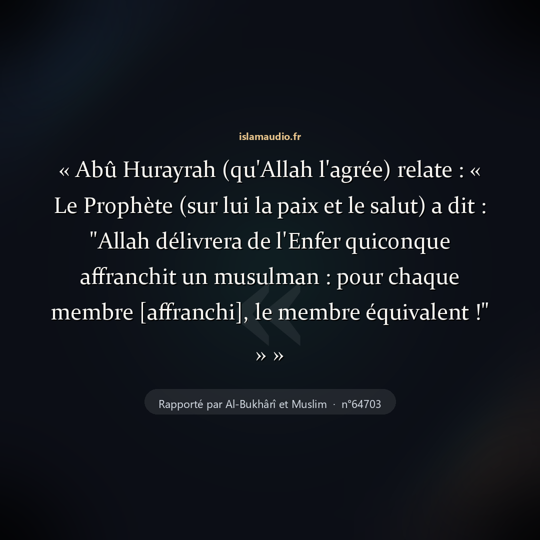 Aperçu du hadith