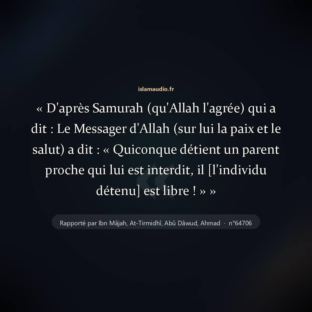 Aperçu du hadith