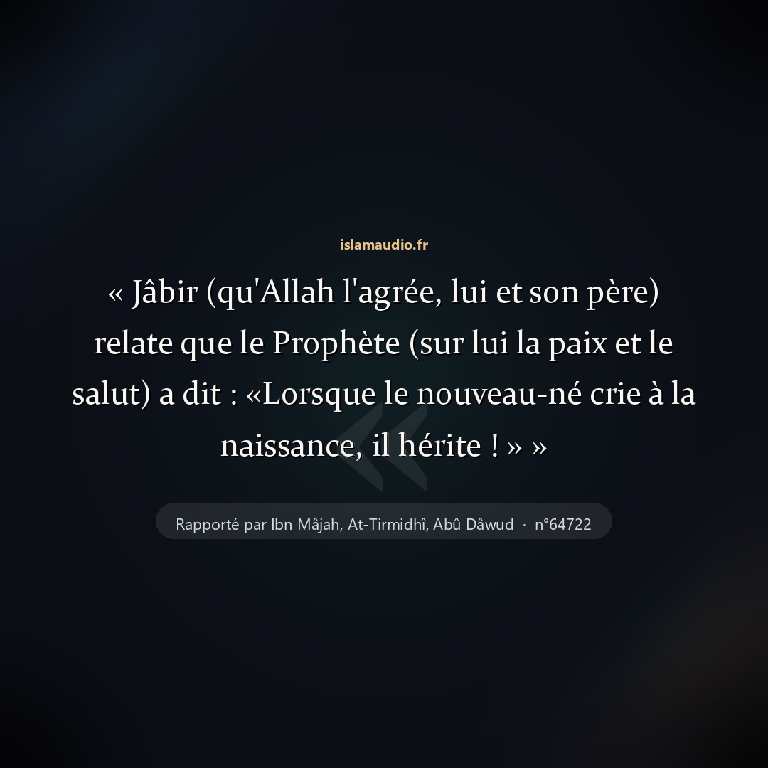 Aperçu du hadith