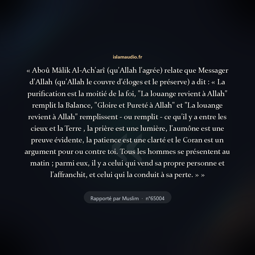 Aperçu du hadith
