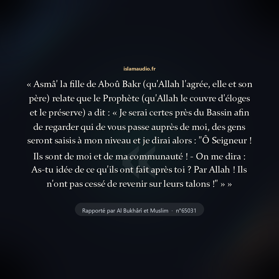 Aperçu du hadith