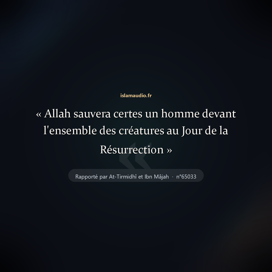 Aperçu du hadith