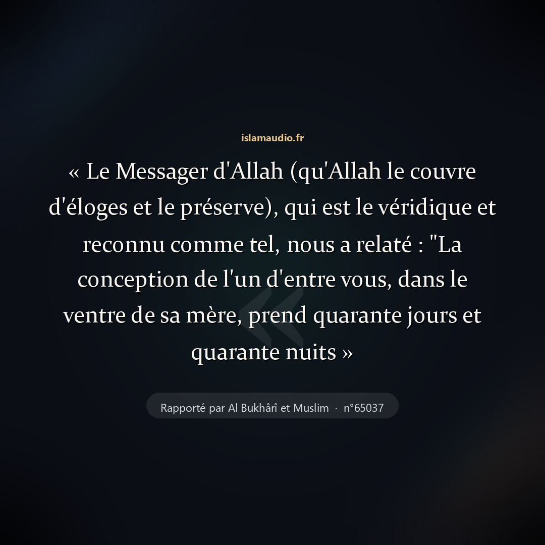 Aperçu du hadith