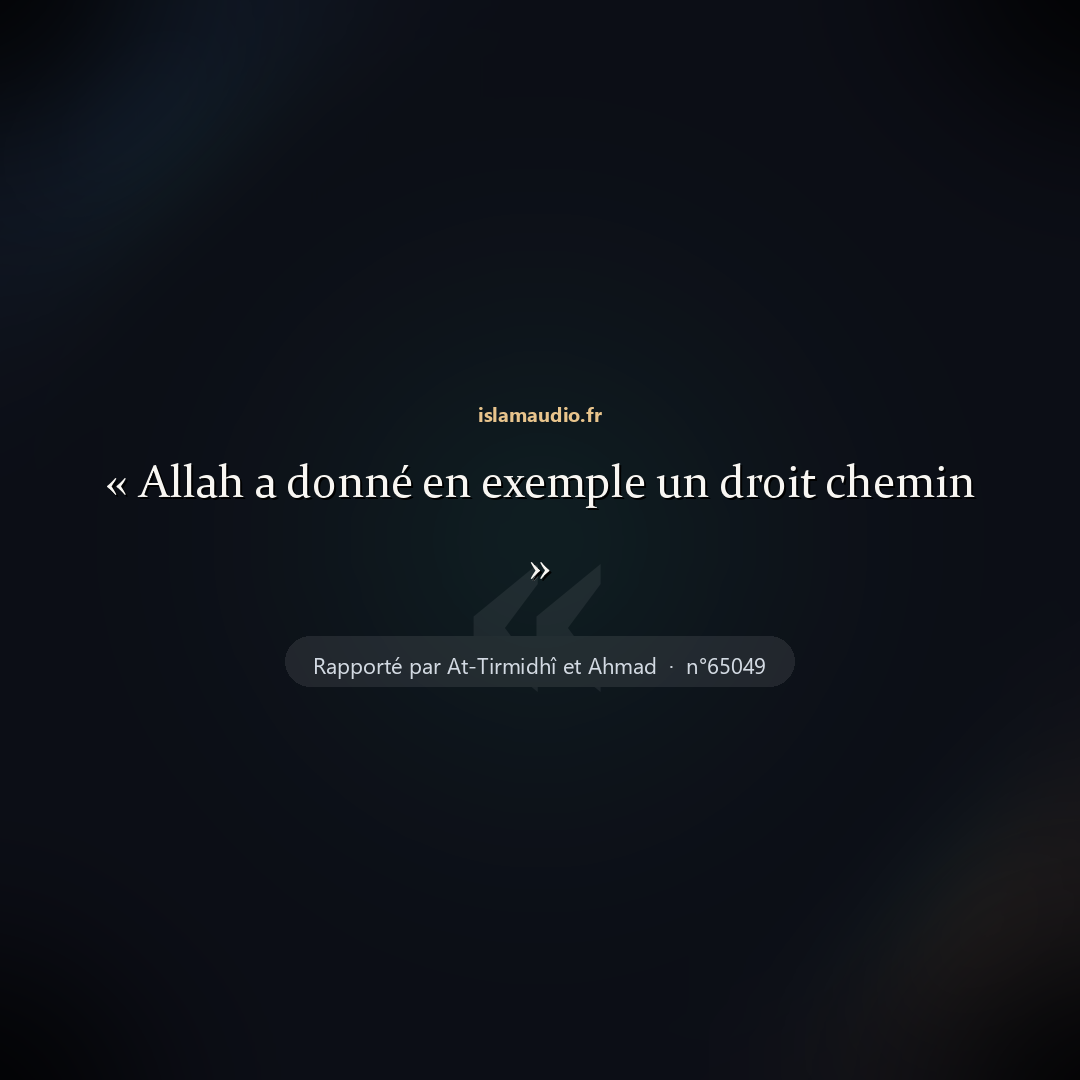 Aperçu du hadith