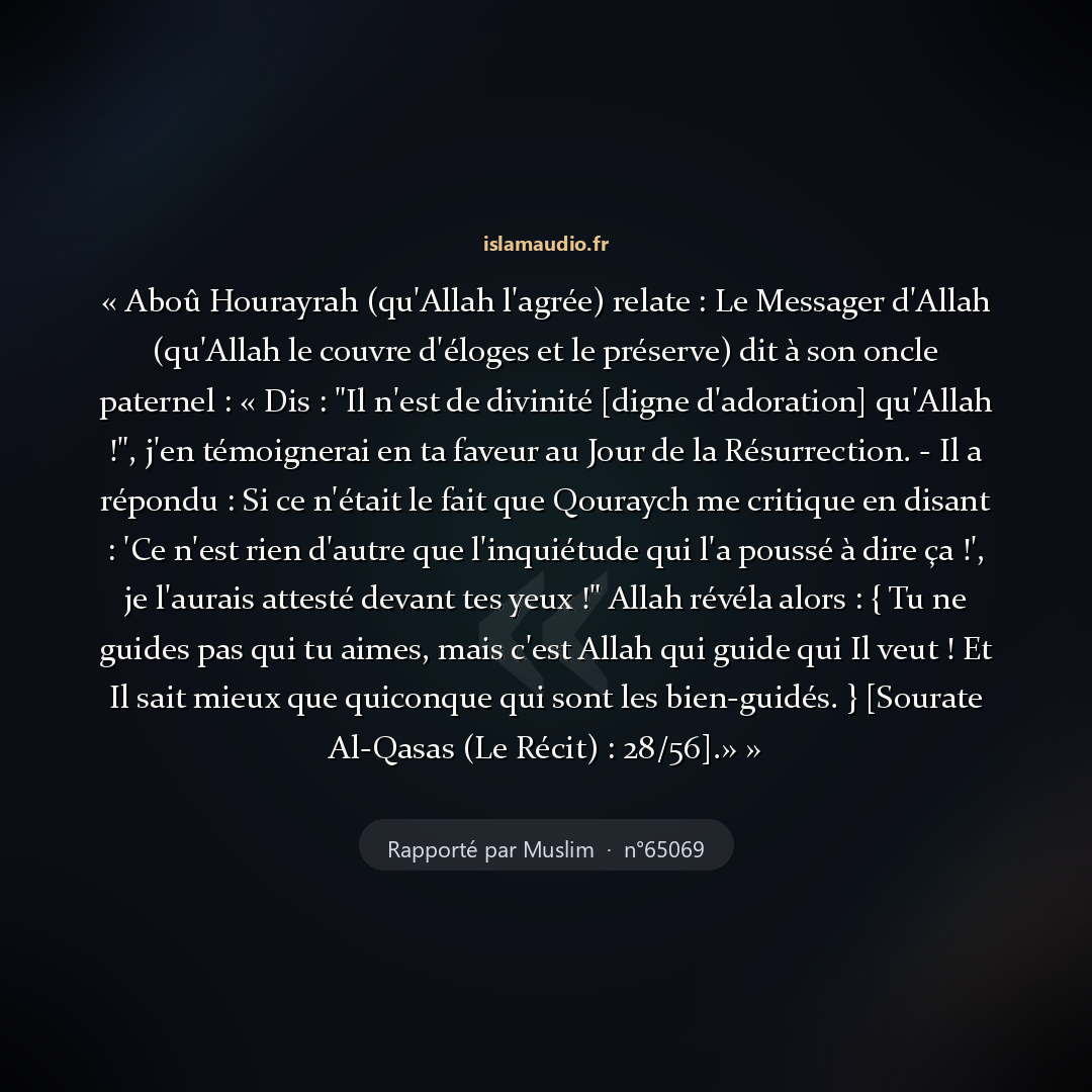 Aperçu du hadith
