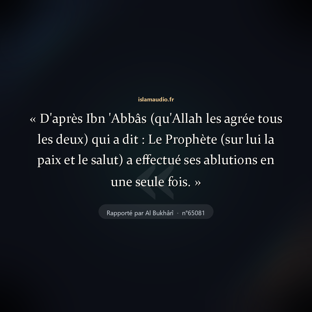 Aperçu du hadith