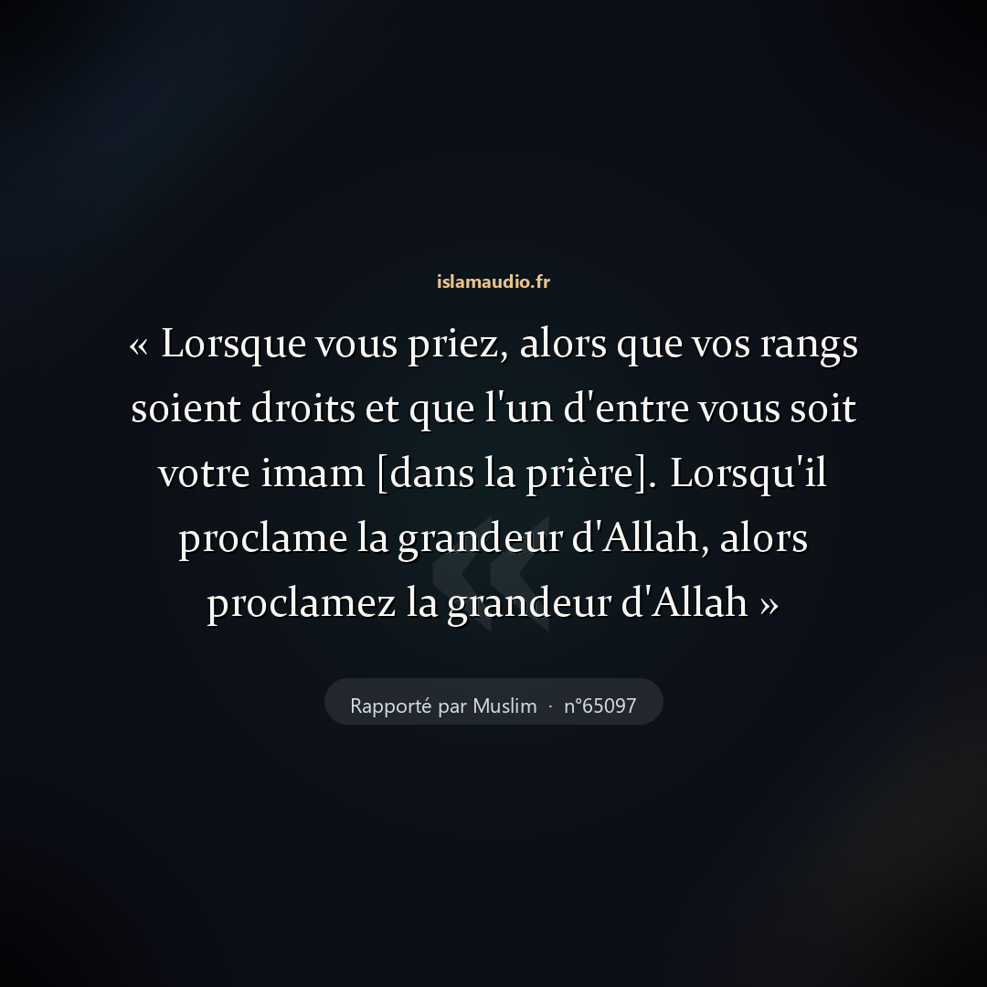 Aperçu du hadith