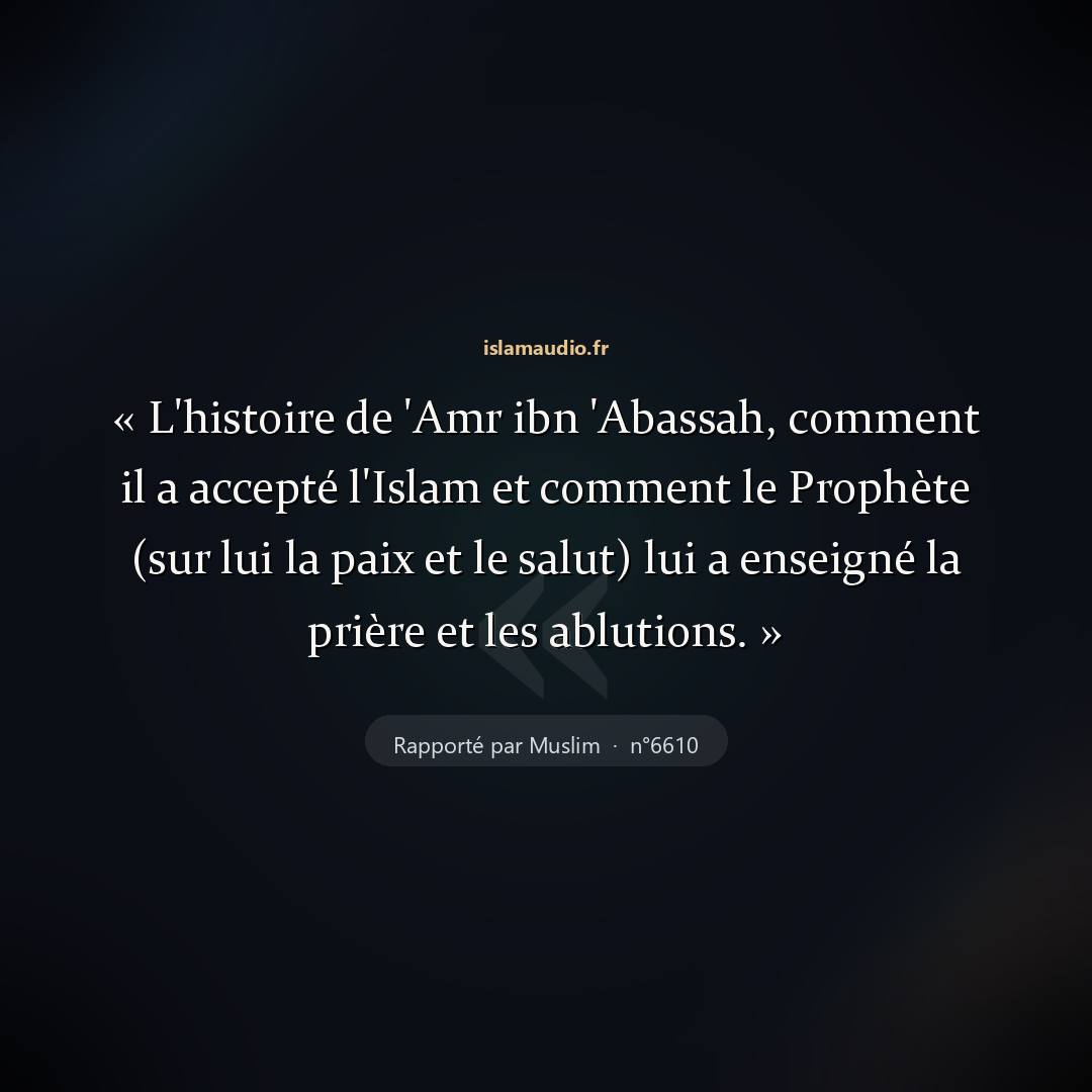 Aperçu du hadith