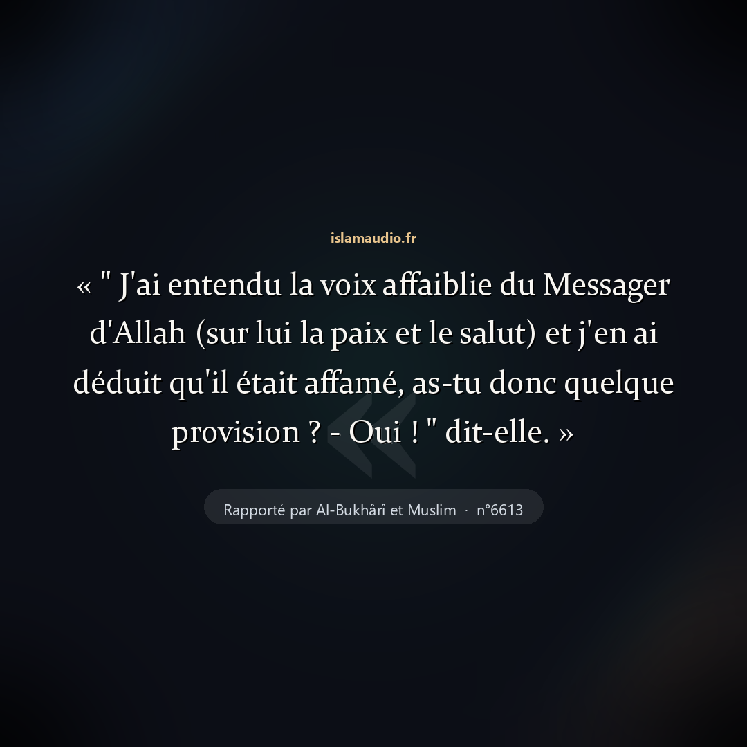 Aperçu du hadith