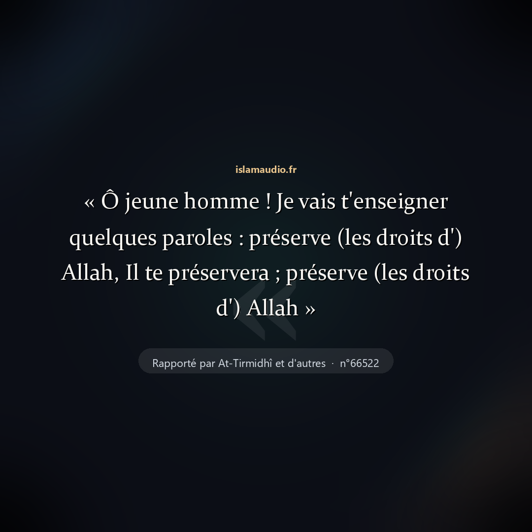 Aperçu du hadith