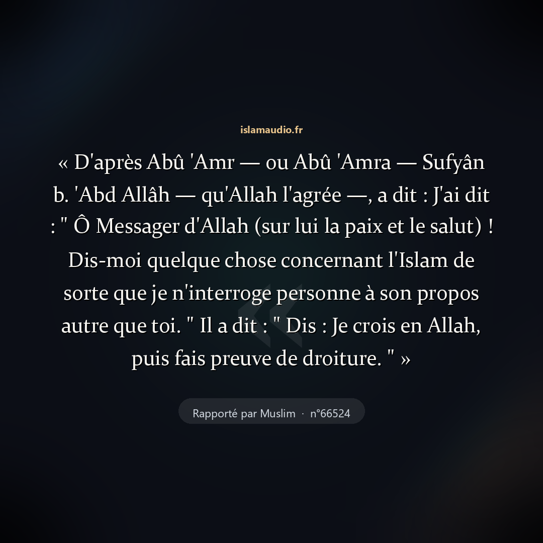 Aperçu du hadith