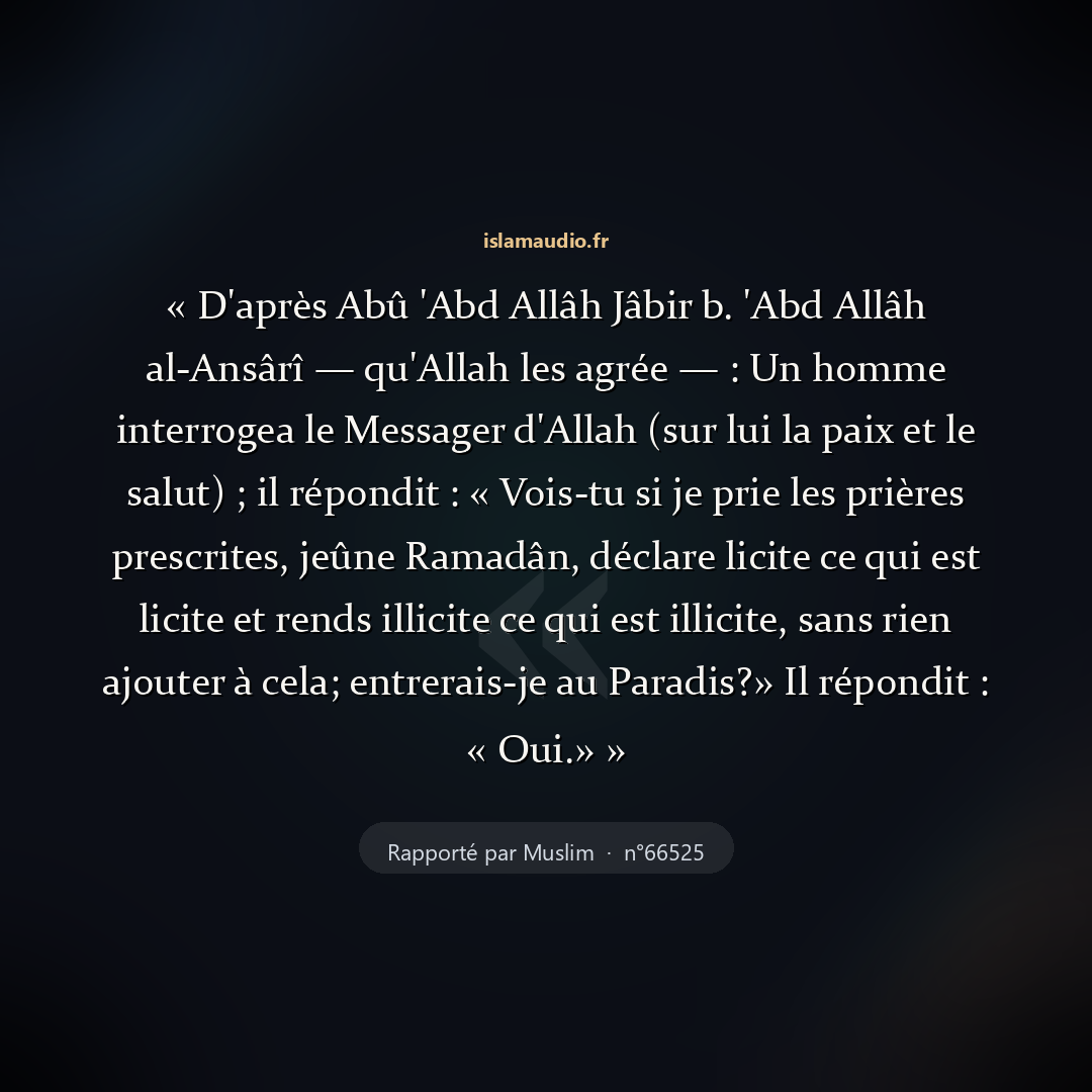 Aperçu du hadith
