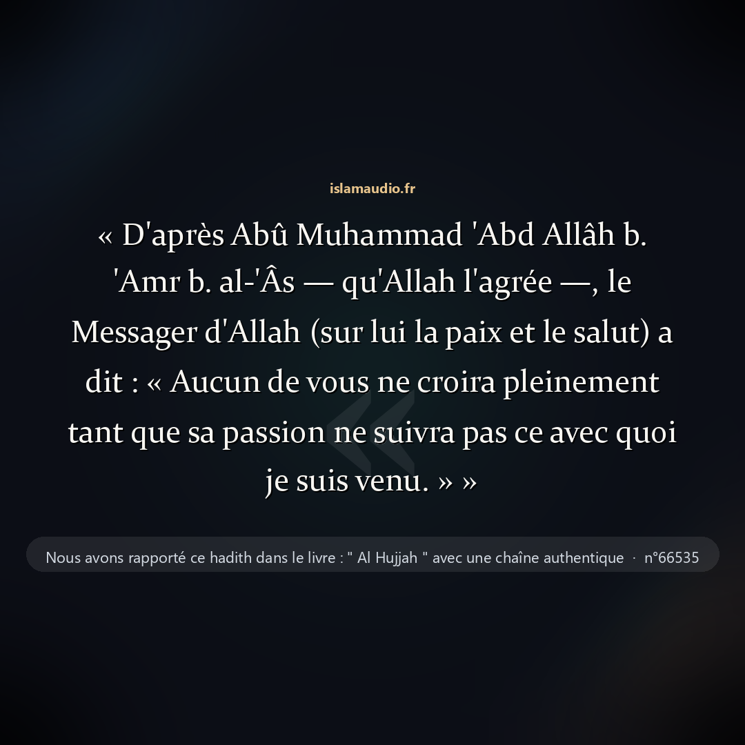 Aperçu du hadith