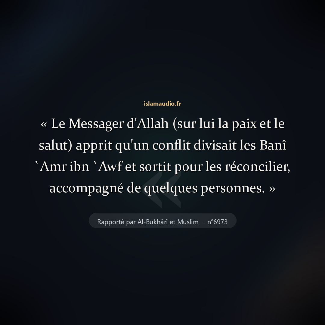 Aperçu du hadith