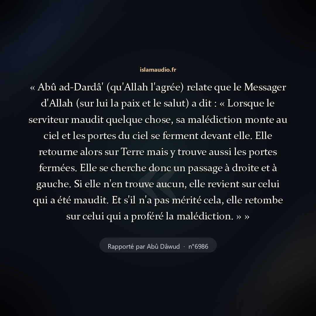 Aperçu du hadith