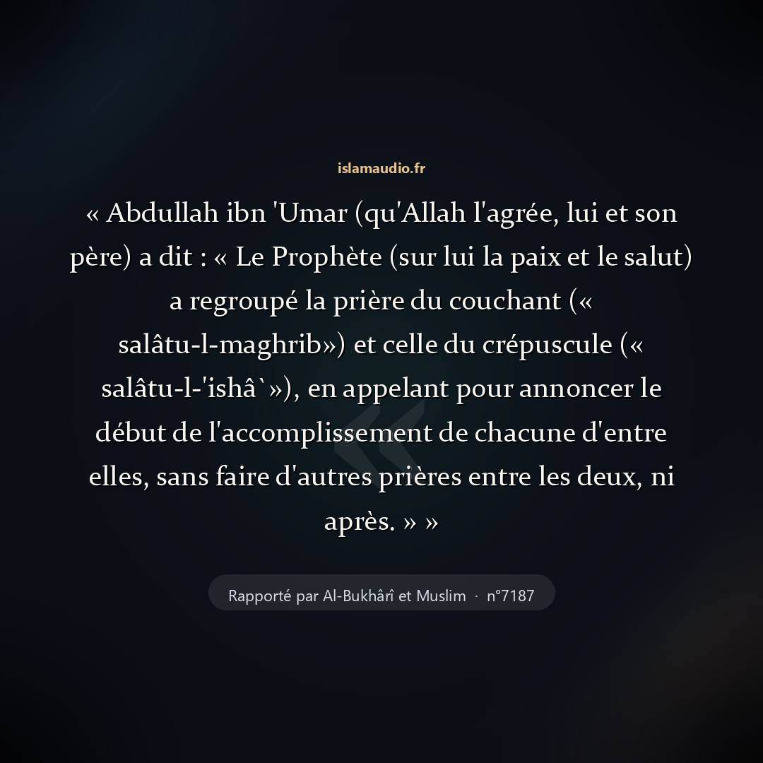 Aperçu du hadith