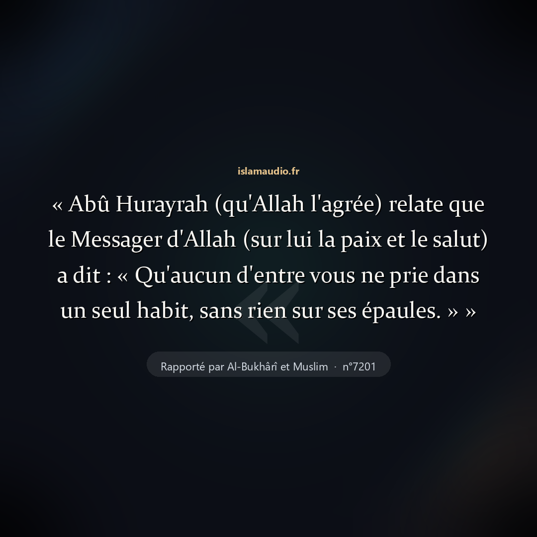 Aperçu du hadith