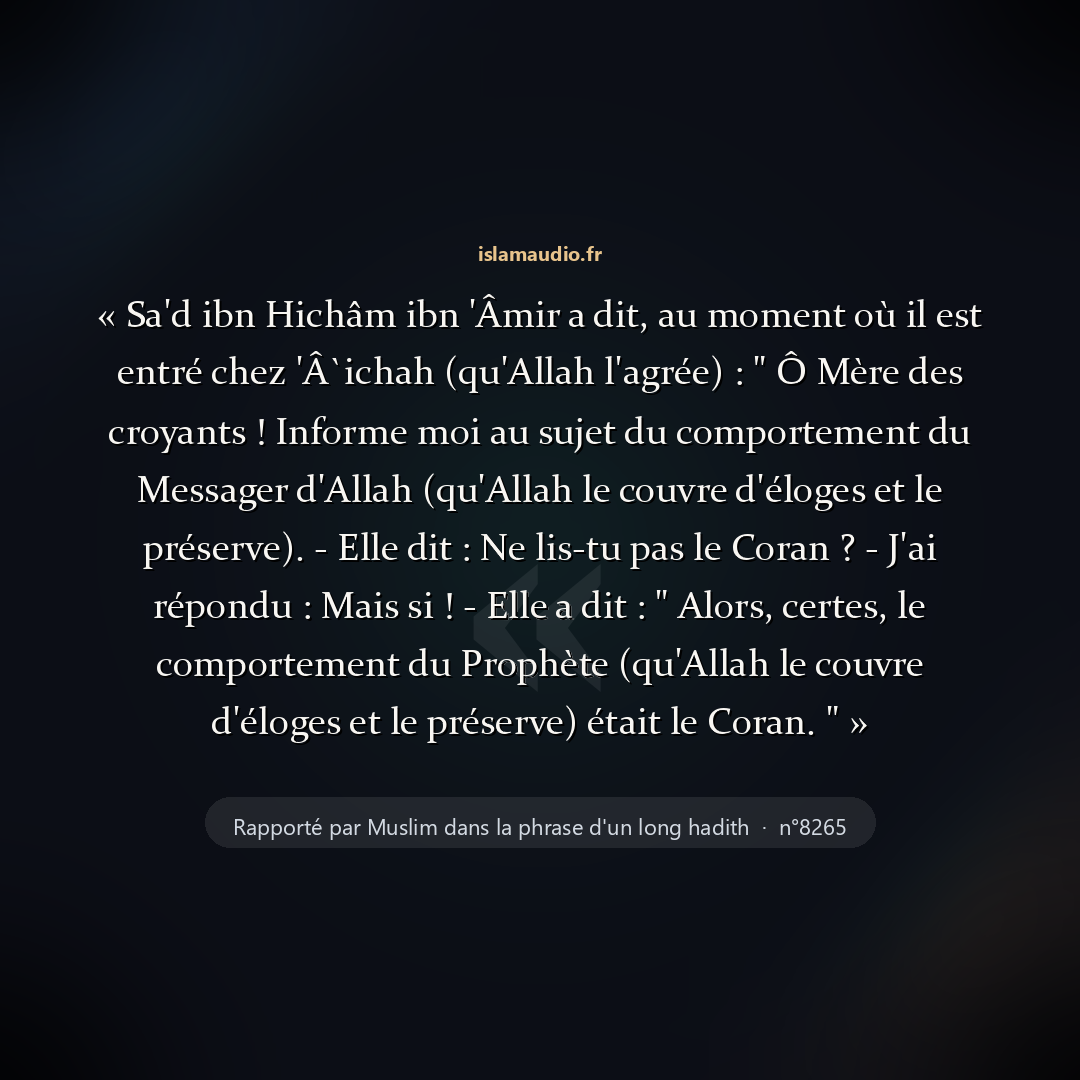Aperçu du hadith