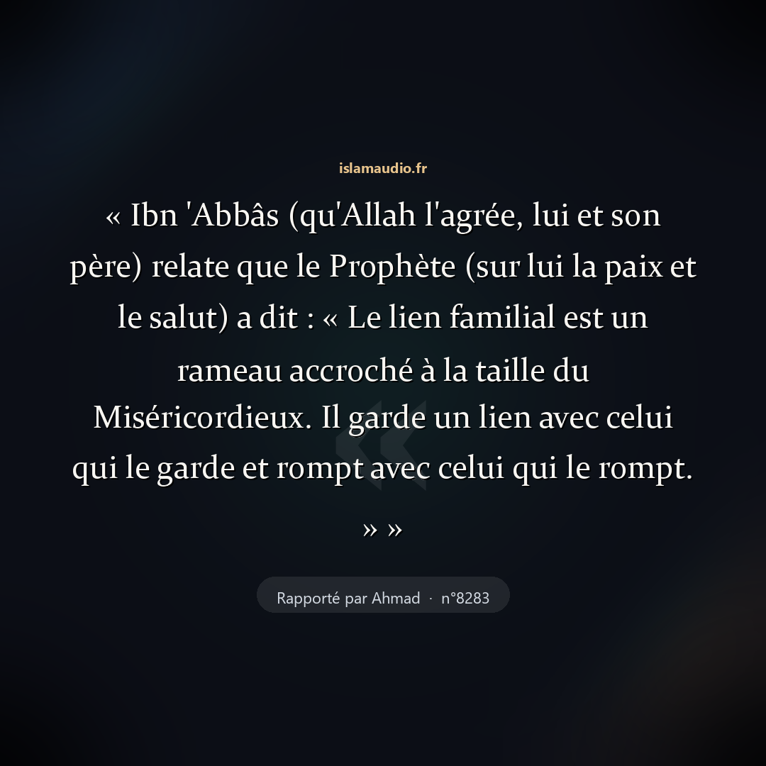 Aperçu du hadith