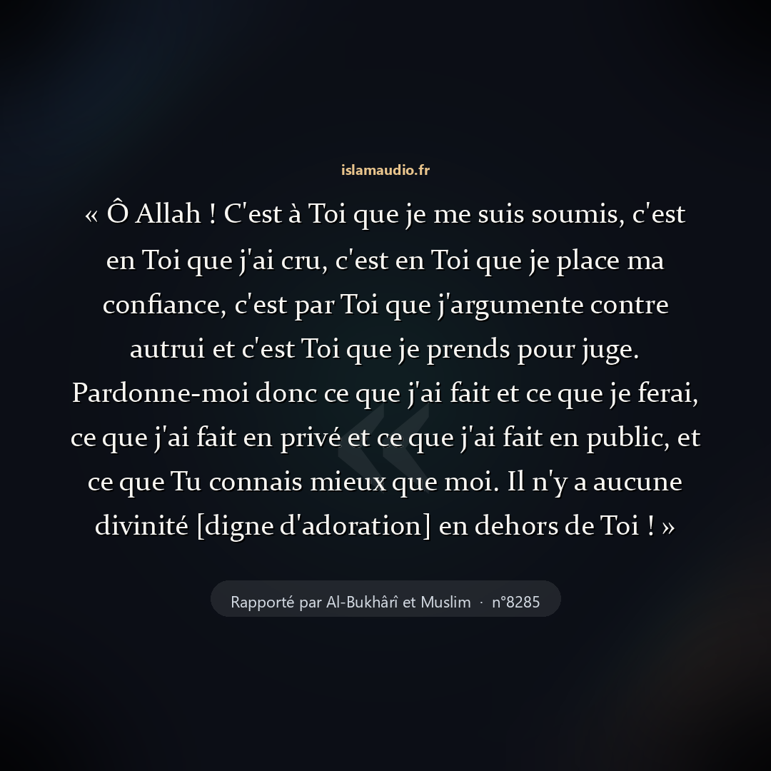 Aperçu du hadith