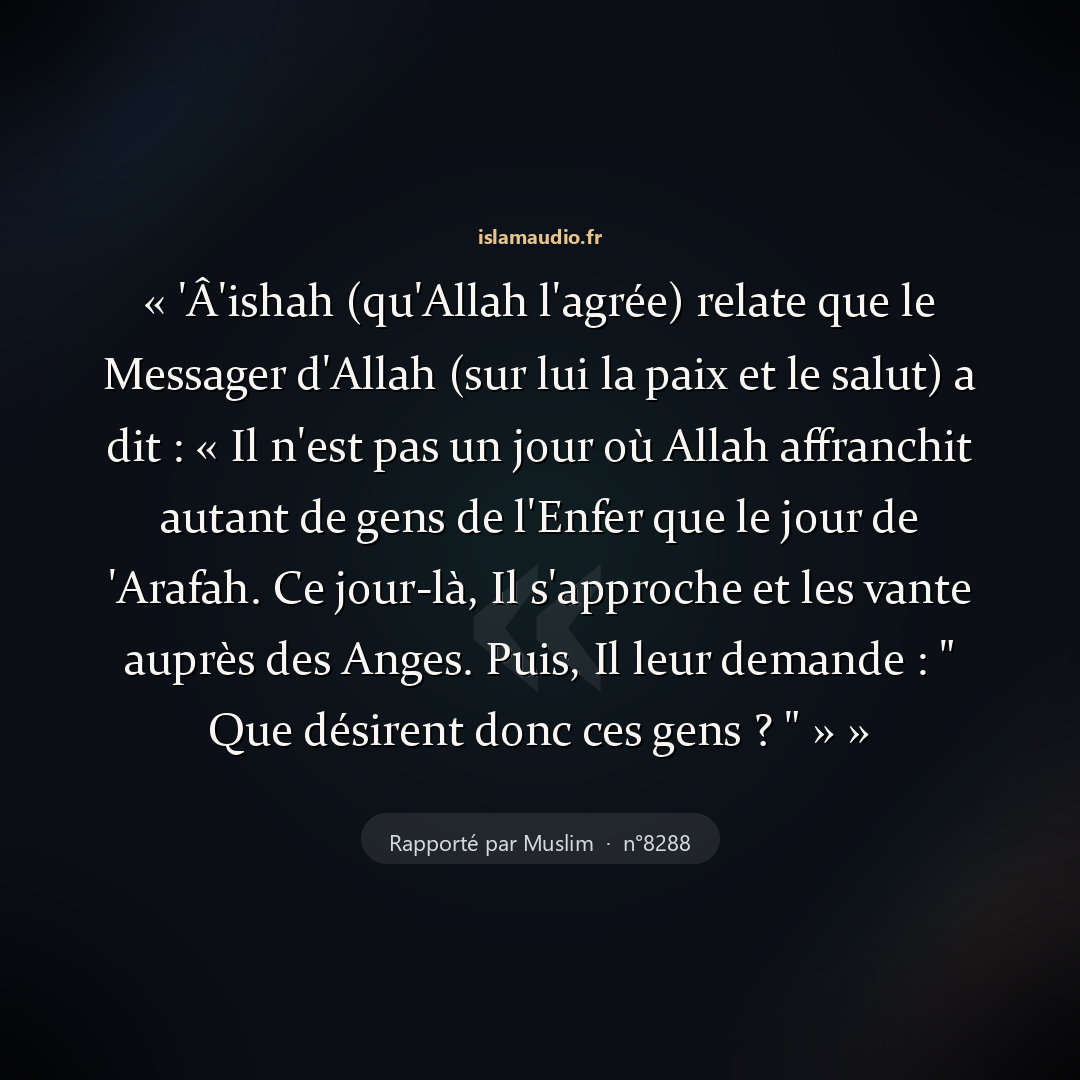 Aperçu du hadith