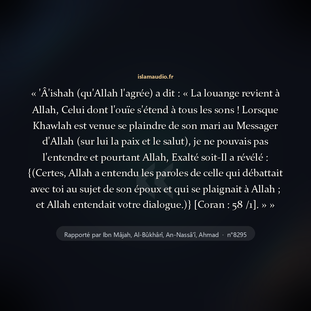 Aperçu du hadith