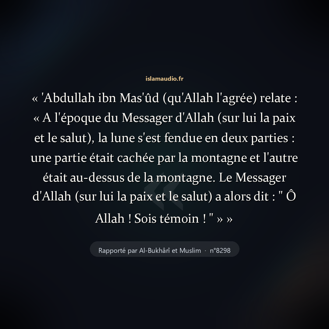 Aperçu du hadith