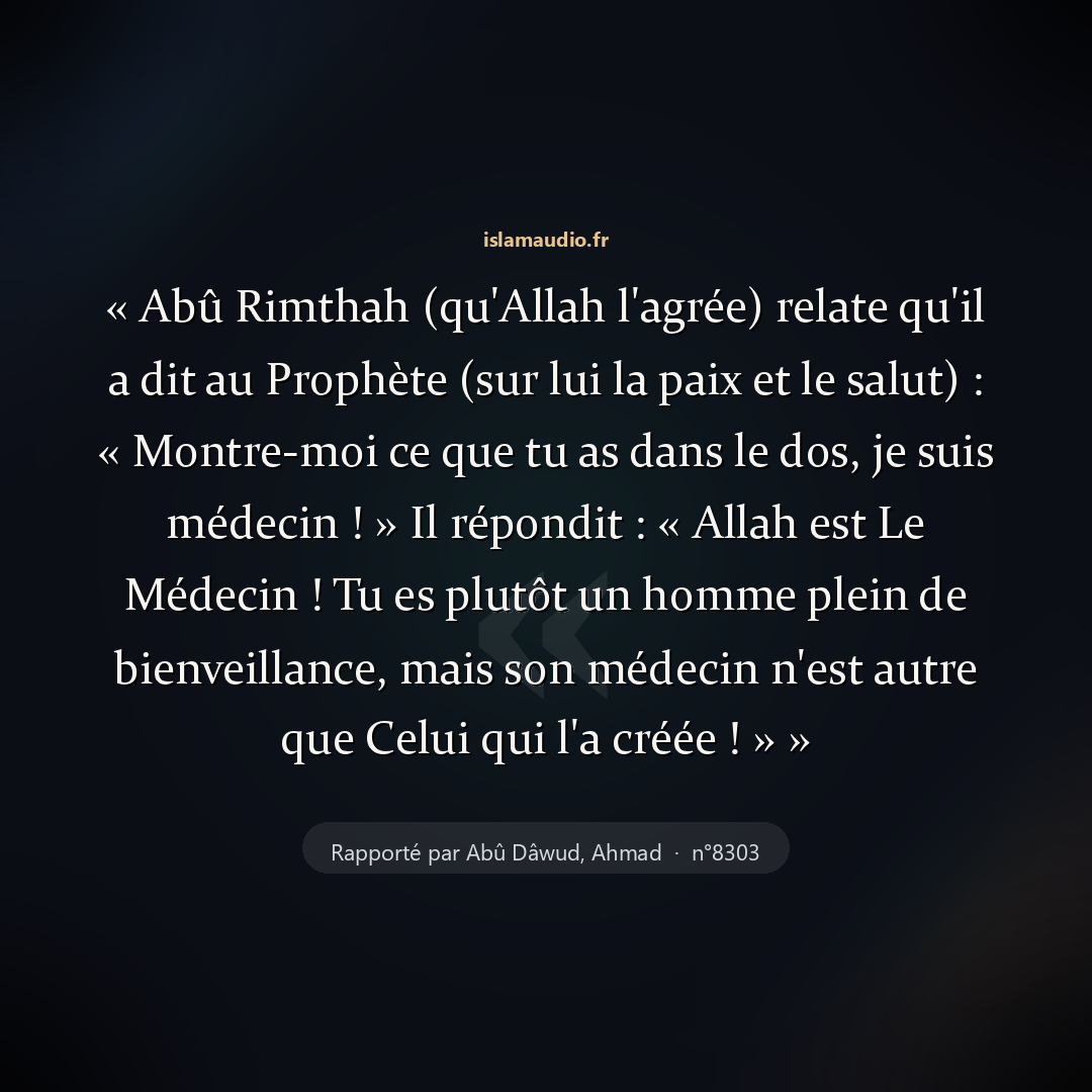 Aperçu du hadith