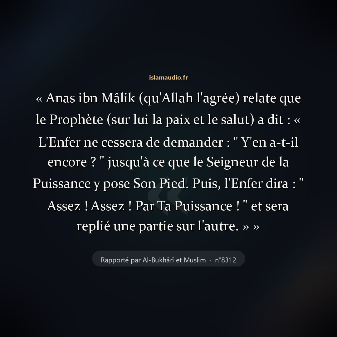 Aperçu du hadith