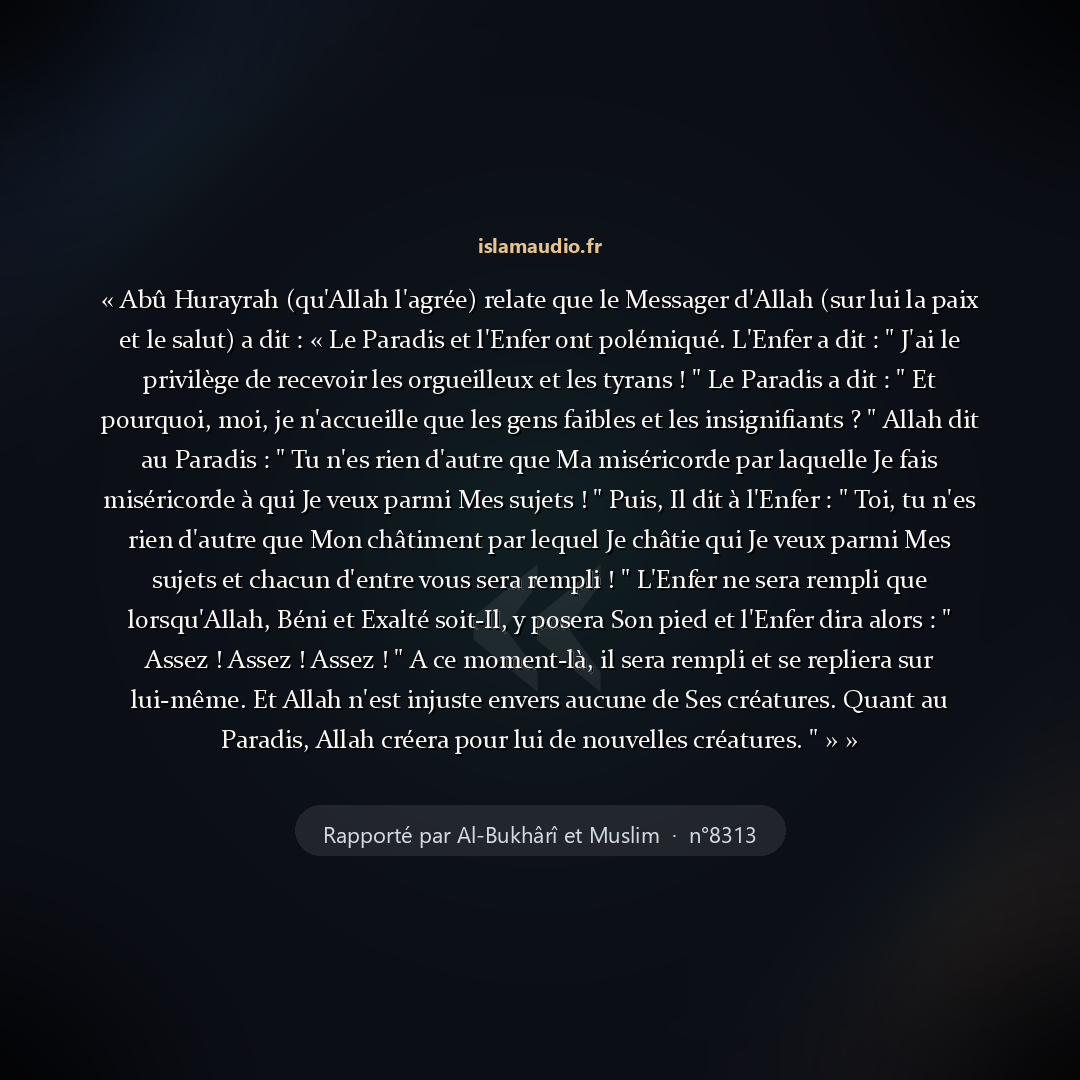 Aperçu du hadith