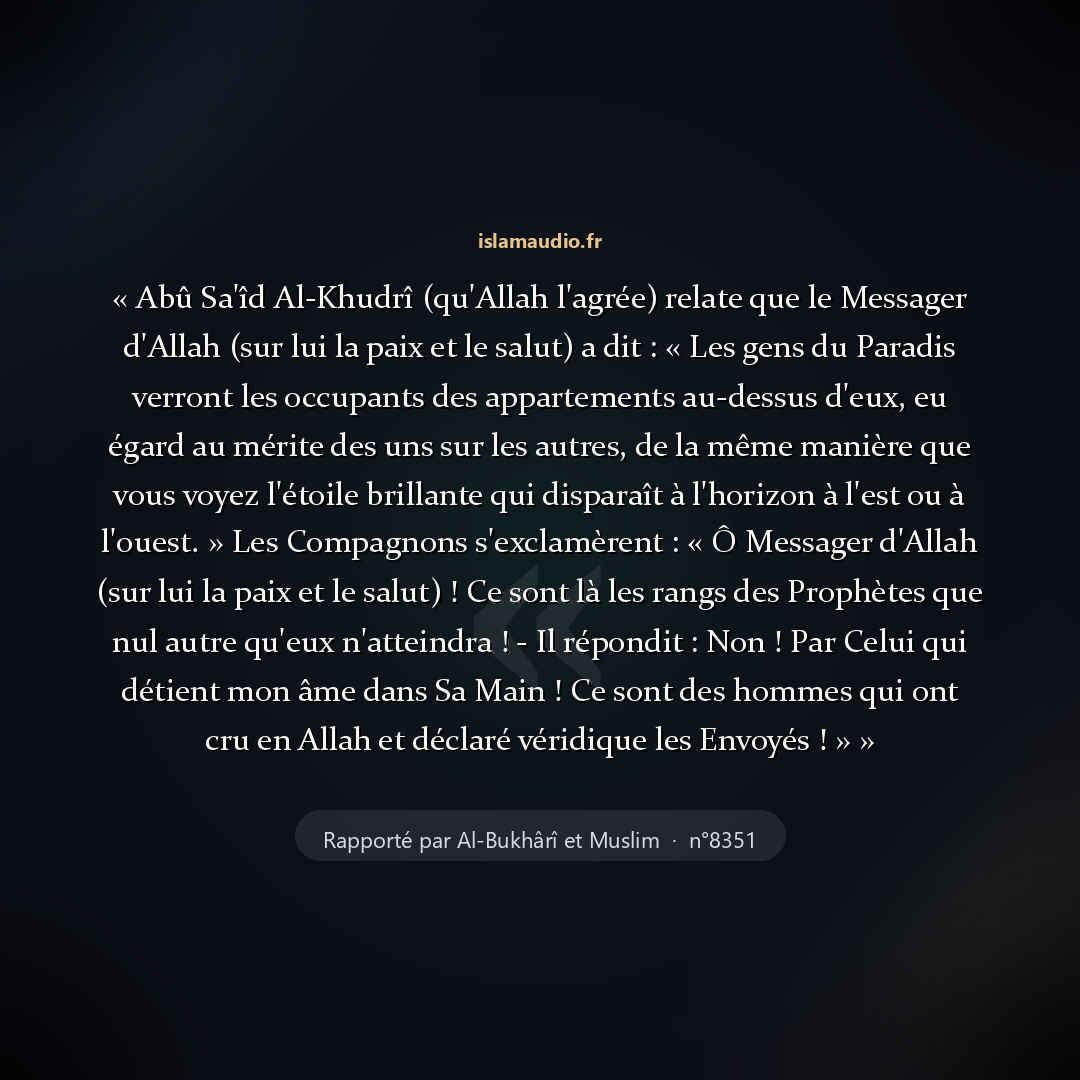Aperçu du hadith