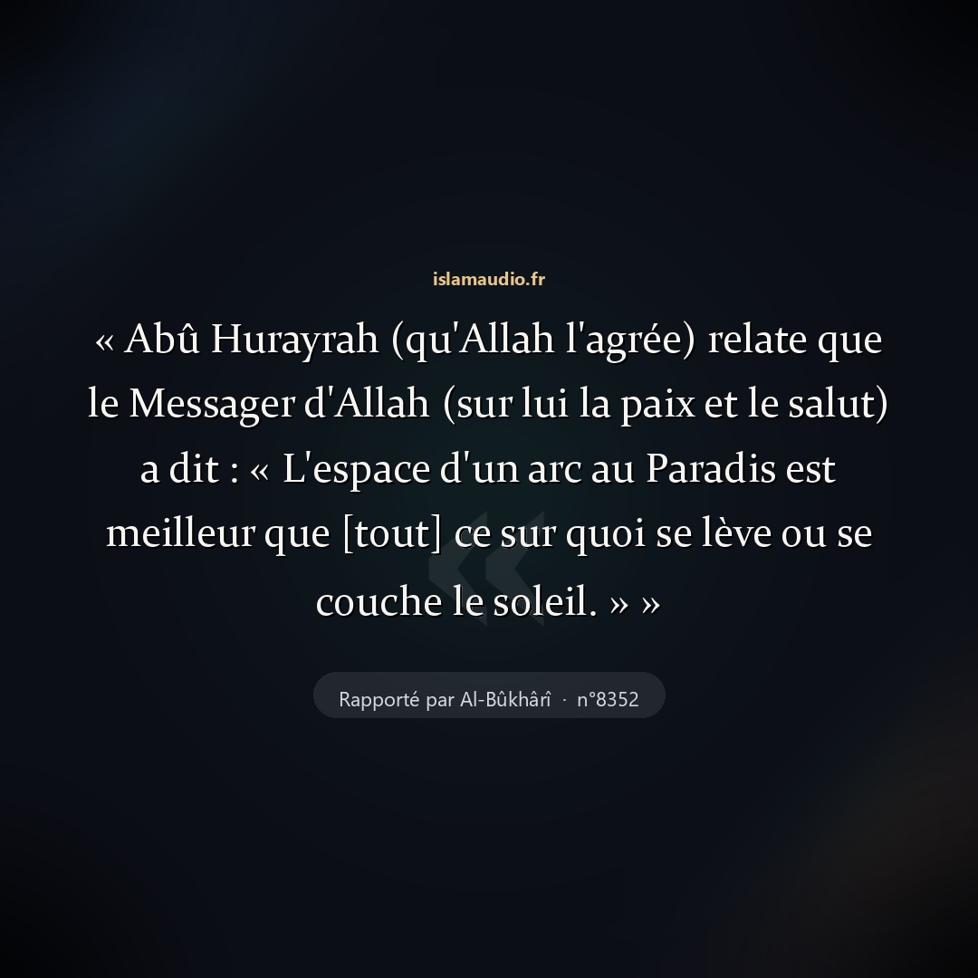Aperçu du hadith