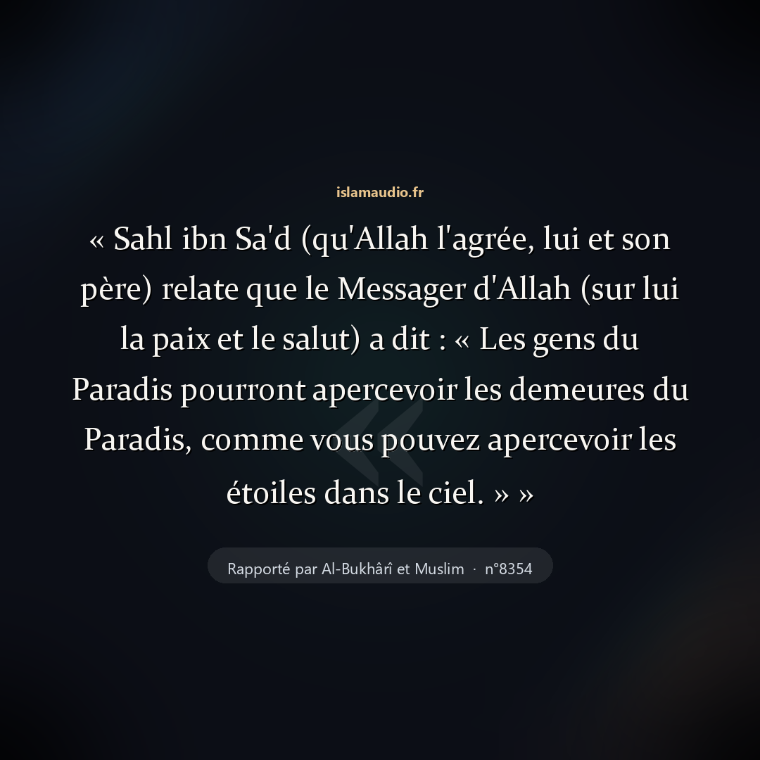 Aperçu du hadith