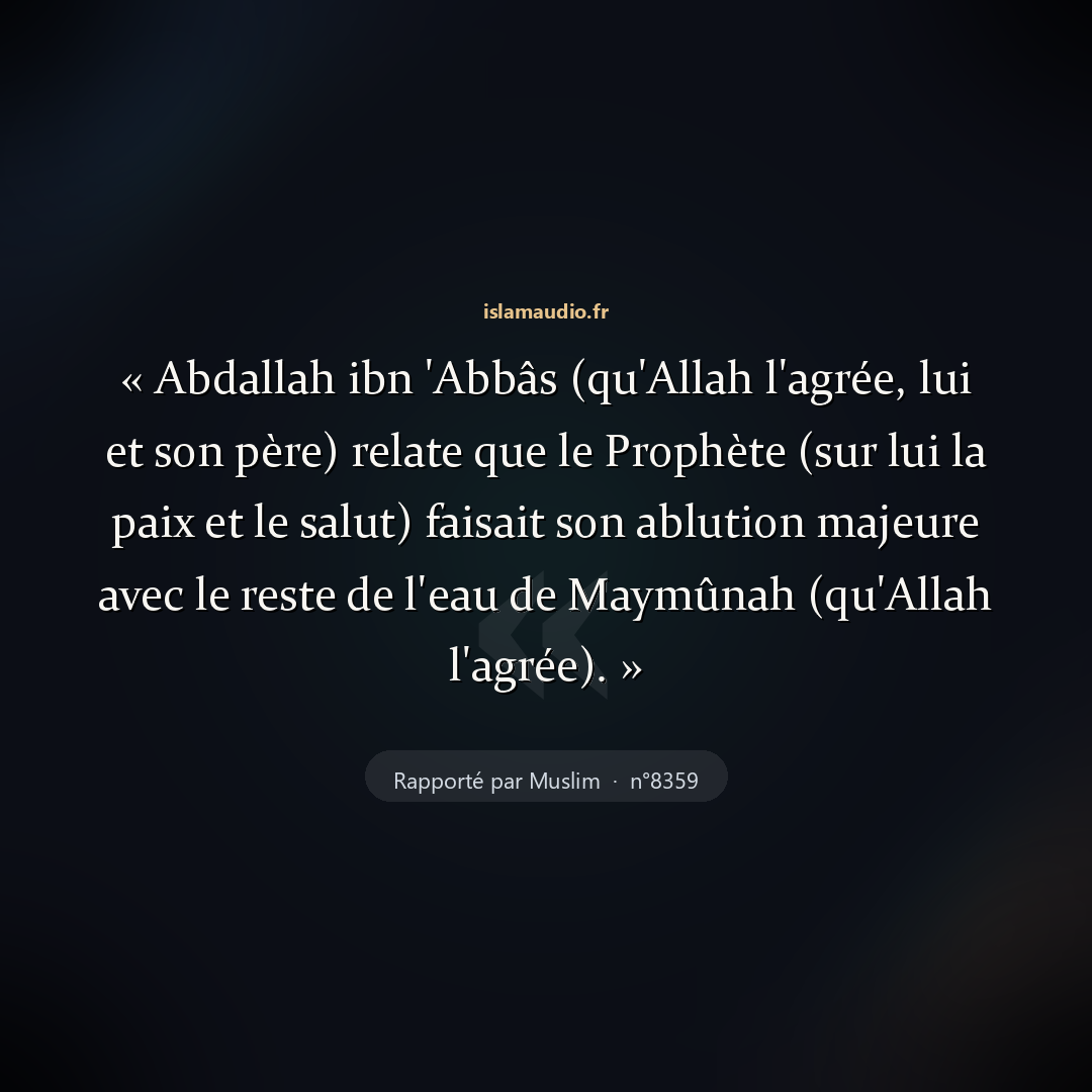 Aperçu du hadith