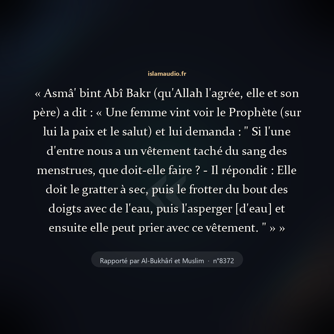 Aperçu du hadith
